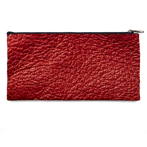 Red Stitched Leather Texture Pencil Case from ArtsNow.com Back