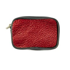 Red Stitched Leather Texture Coin Purse from ArtsNow.com Front