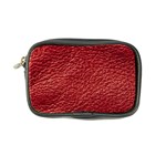 Red Stitched Leather Texture Coin Purse