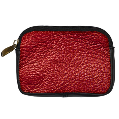 Red Stitched Leather Texture Digital Camera Leather Case from ArtsNow.com Front