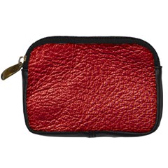 Red Stitched Leather Texture Digital Camera Leather Case from ArtsNow.com Front