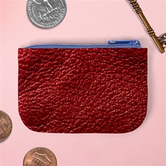 Red Stitched Leather Texture Mini Coin Purse from ArtsNow.com Back