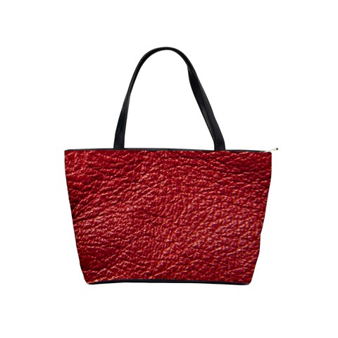 Red Stitched Leather Texture Classic Shoulder Handbag from ArtsNow.com Front