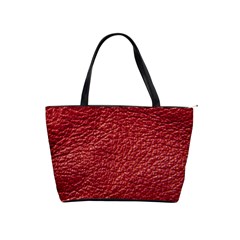 Red Stitched Leather Texture Classic Shoulder Handbag from ArtsNow.com Front