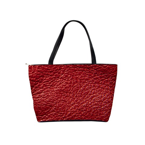 Red Stitched Leather Texture Classic Shoulder Handbag from ArtsNow.com Back