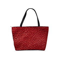 Red Stitched Leather Texture Classic Shoulder Handbag from ArtsNow.com Back