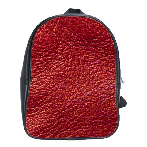 Red Stitched Leather Texture School Bag (Large) from ArtsNow.com Front