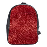 Red Stitched Leather Texture School Bag (Large)