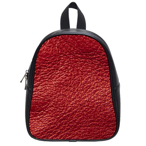 Red Stitched Leather Texture School Bag (Small) from ArtsNow.com Front