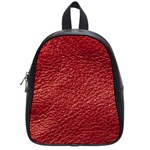 Red Stitched Leather Texture School Bag (Small)