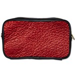 Red Stitched Leather Texture Toiletries Bag (One Side)