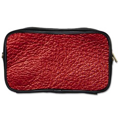 Red Stitched Leather Texture Toiletries Bag (Two Sides) from ArtsNow.com Front