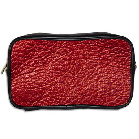 Red Stitched Leather Texture Toiletries Bag (Two Sides) from ArtsNow.com Back