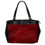 Red Stitched Leather Texture Oversize Office Handbag (One Side)