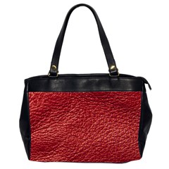 Red Stitched Leather Texture Oversize Office Handbag (Two Sides) from ArtsNow.com Front