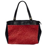 Red Stitched Leather Texture Oversize Office Handbag (Two Sides)