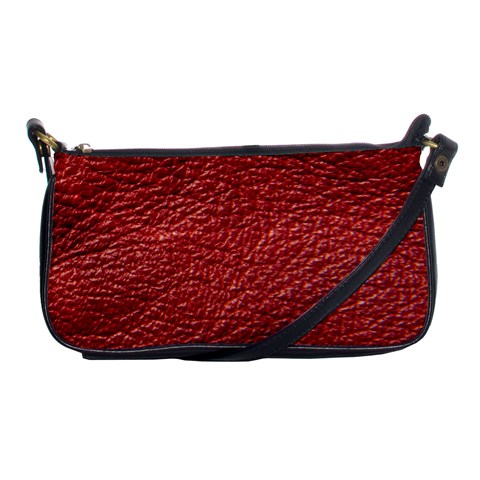 Red Stitched Leather Texture Shoulder Clutch Bag from ArtsNow.com Front