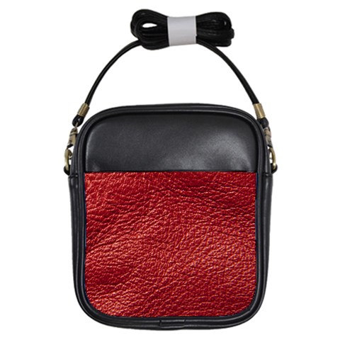 Red Stitched Leather Texture Girls Sling Bag from ArtsNow.com Front