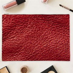 Red Stitched Leather Texture Cosmetic Bag (XXL) from ArtsNow.com Front