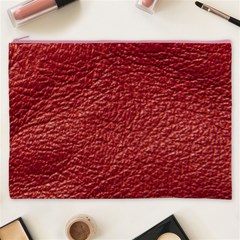 Red Stitched Leather Texture Cosmetic Bag (XXXL) from ArtsNow.com Front