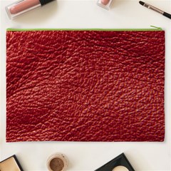 Red Stitched Leather Texture Cosmetic Bag (XXXL) from ArtsNow.com Back