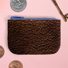 Rough Brown Leather Mini Coin Purse from ArtsNow.com Front