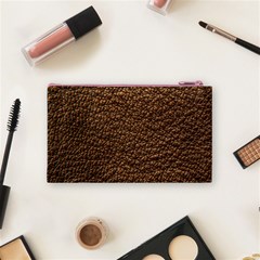 Rough Brown Leather Cosmetic Bag (Small) from ArtsNow.com Back