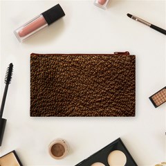 Rough Brown Leather Cosmetic Bag (Small) from ArtsNow.com Back