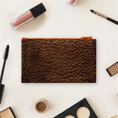 Rough Brown Leather Cosmetic Bag (Small) from ArtsNow.com Back