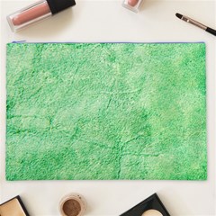 Green Grunge Soft Leather Texture Cosmetic Bag (XXL) from ArtsNow.com Front