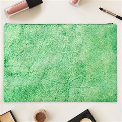 Green Grunge Soft Leather Texture Cosmetic Bag (XXL) from ArtsNow.com Back