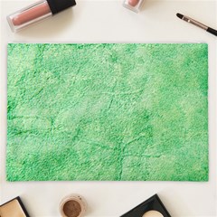 Green Grunge Soft Leather Texture Cosmetic Bag (XXL) from ArtsNow.com Back