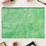 Green Grunge Soft Leather Texture Cosmetic Bag (XXXL)