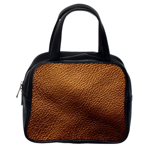 Golden Leather Texture Classic Handbag (One Side) from ArtsNow.com Front