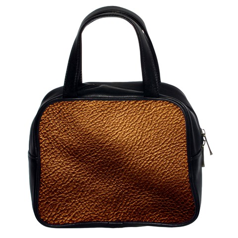 Golden Leather Texture Classic Handbag (Two Sides) from ArtsNow.com Front