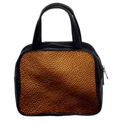 Golden Leather Texture Classic Handbag (Two Sides) from ArtsNow.com Front