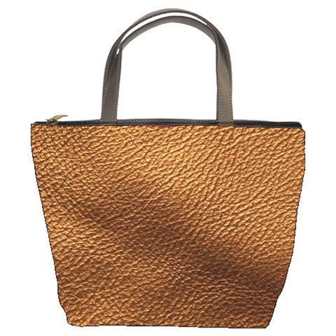 Golden Leather Texture Bucket Bag from ArtsNow.com Front