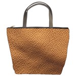 Golden Leather Texture Bucket Bag