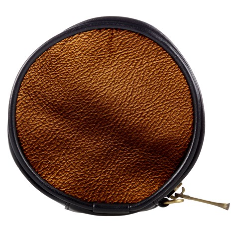 Golden Leather Texture Mini Makeup Bag from ArtsNow.com Front