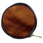 Golden Leather Texture Mini Makeup Bag