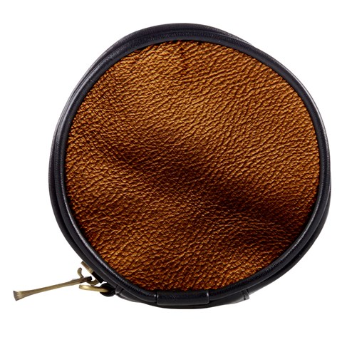 Golden Leather Texture Mini Makeup Bag from ArtsNow.com Back