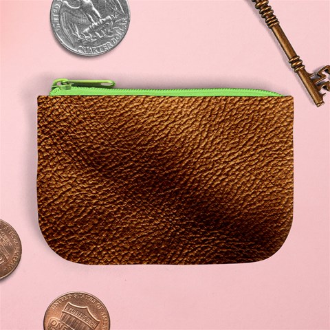 Golden Leather Texture Mini Coin Purse from ArtsNow.com Front