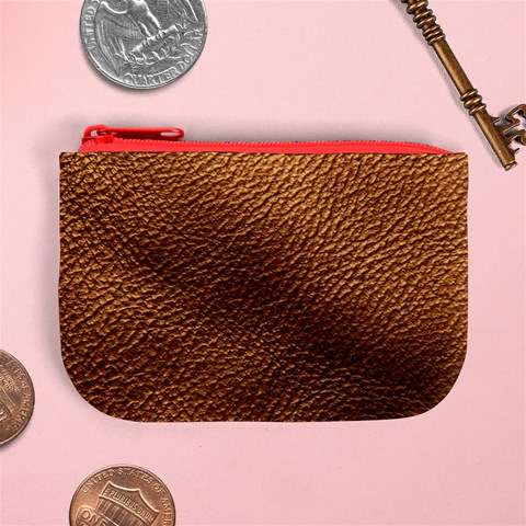 Golden Leather Texture Mini Coin Purse from ArtsNow.com Front