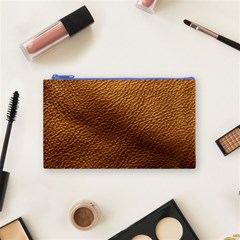 Golden Leather Texture Cosmetic Bag (Small) from ArtsNow.com Front