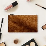 Golden Leather Texture Cosmetic Bag (Small)