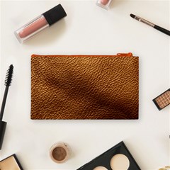 Golden Leather Texture Cosmetic Bag (Small) from ArtsNow.com Back