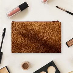 Golden Leather Texture Cosmetic Bag (Medium) from ArtsNow.com Back