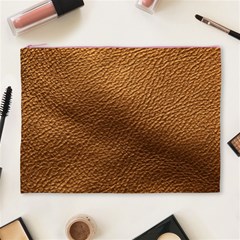 Golden Leather Texture Cosmetic Bag (XL) from ArtsNow.com Front