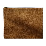 Golden Leather Texture Cosmetic Bag (XL)