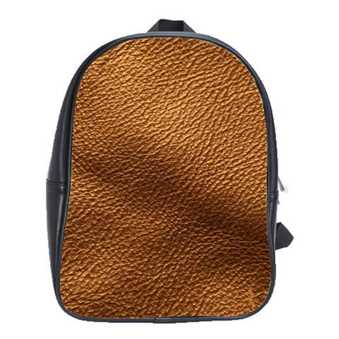 Golden Leather Texture School Bag (Large) from ArtsNow.com Front